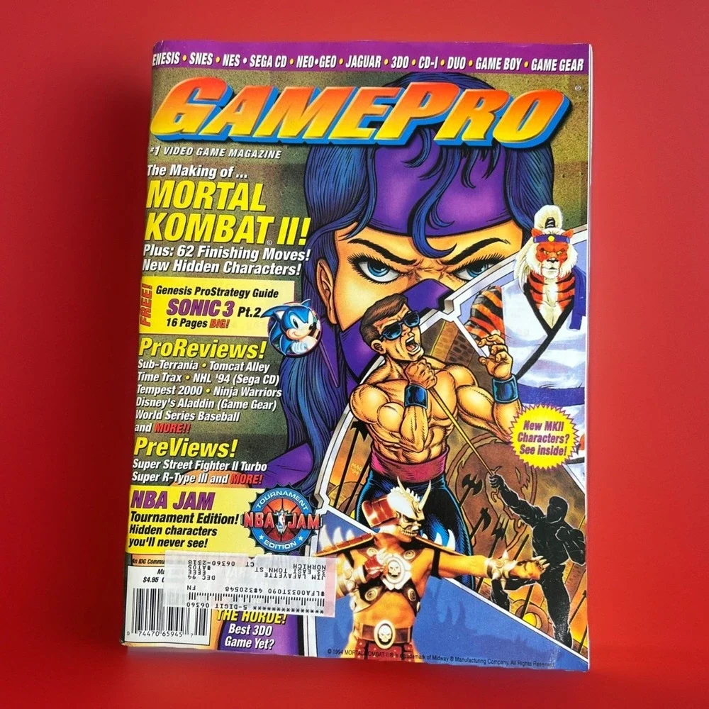 Vintage GamePro Magazine May 1994 Mortal Kombat II Sonic 3 NBA Jam Genesis SNES